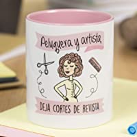 La mente es Maravillosa - Taza Frase y Dibujo Divertido (Peluquera y Artista- Deja Cortes de Revista) Regalo Peluquera